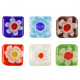 Millefiori beads square flower 8mm - Multicolour